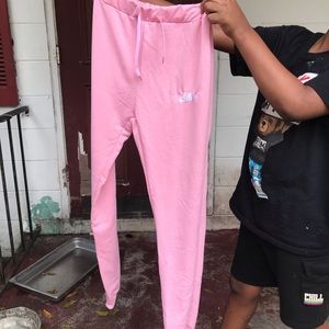 Cotton candy pink nike trackpants